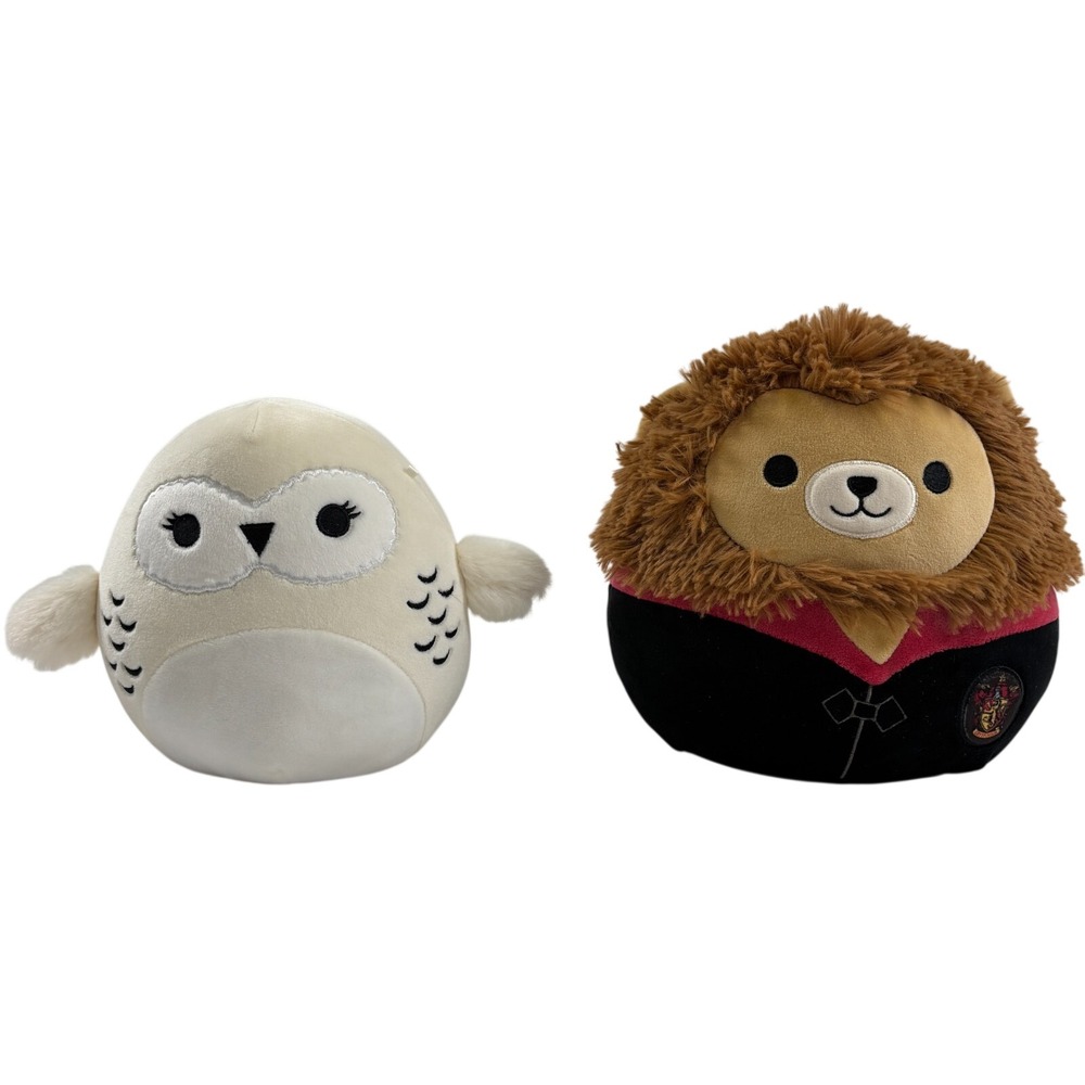Harry Potter Squishmallows‎ Hedwig Owl & Gryffindor Lion Plush Lot 7/8"